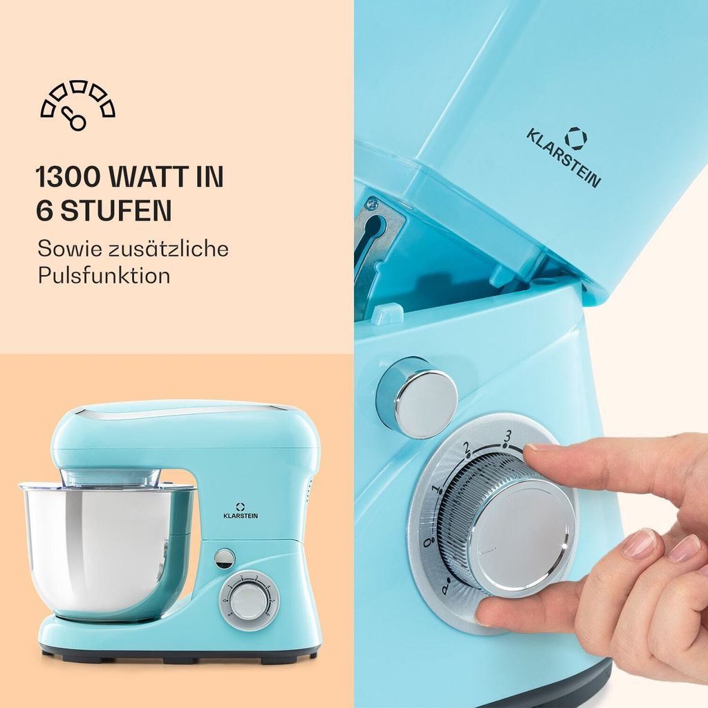 Klarstein Knetmaschine Küchenmaschine zum Backen, 1300W Produktbild 3