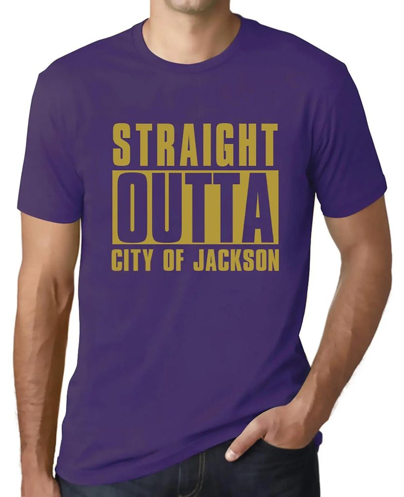 Herren Grafik T-Shirt Direkt aus der Stadt Jackson – Straight Outta City Of Jackson – Öko-Verantwortlich Vintage Jahrgang Kurzarm Lustige Druck