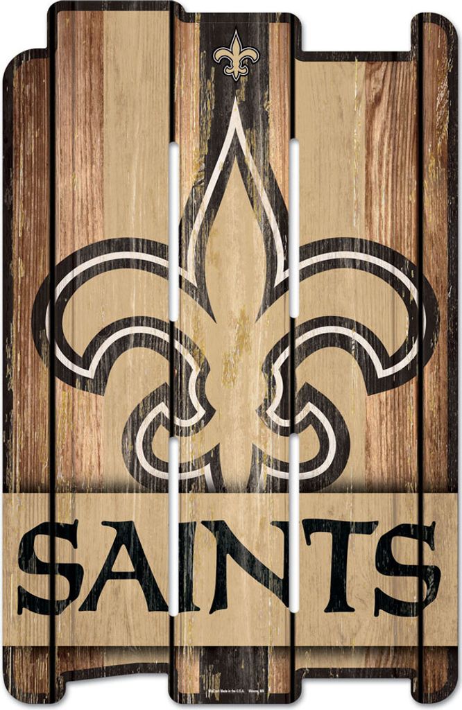 NFL New Orleans Saints Fence Plank Wood Sign Holzschild Holz 43x28cm Zaun
