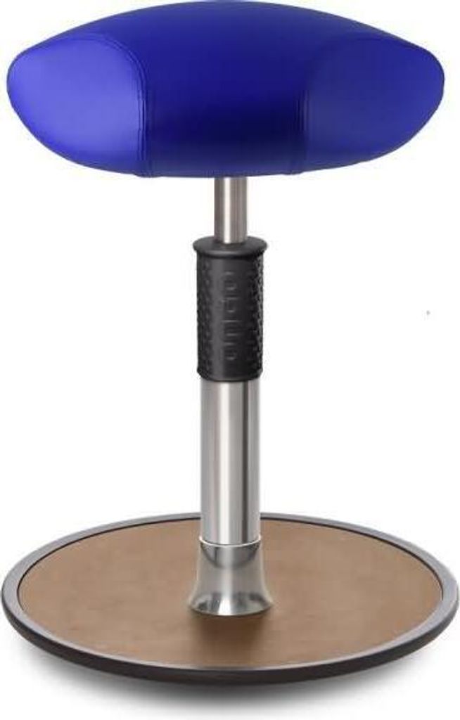 Sitz- Stehhocker Free Regular Triangel skai Kunstleder Blau Chrom /Natur.