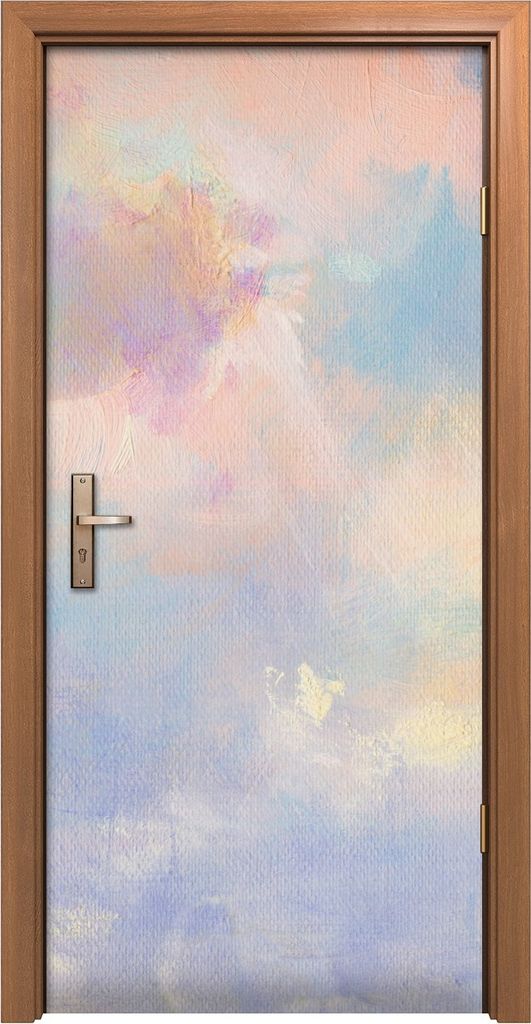Türposter 90x200 cm Türaufkleber Türtapete Türfolie Klebefolie Bunte Wolken Himmel Wetter Malerei