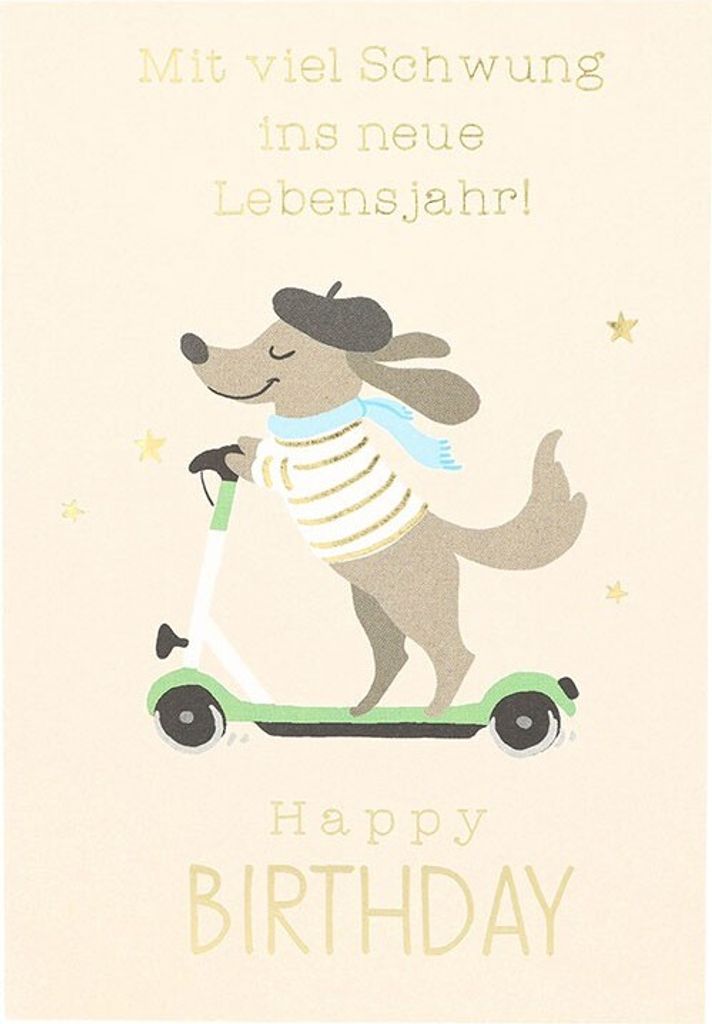 Klappkarte Hello you 12-Mit viel Schwung ins neue Lebensjahr!