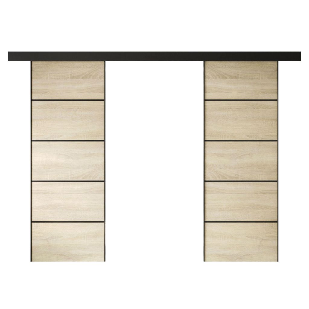 Schiebetür HINOKI PLUS DUO, Sonoma Eiche, Soft-Close-System, 152 cm