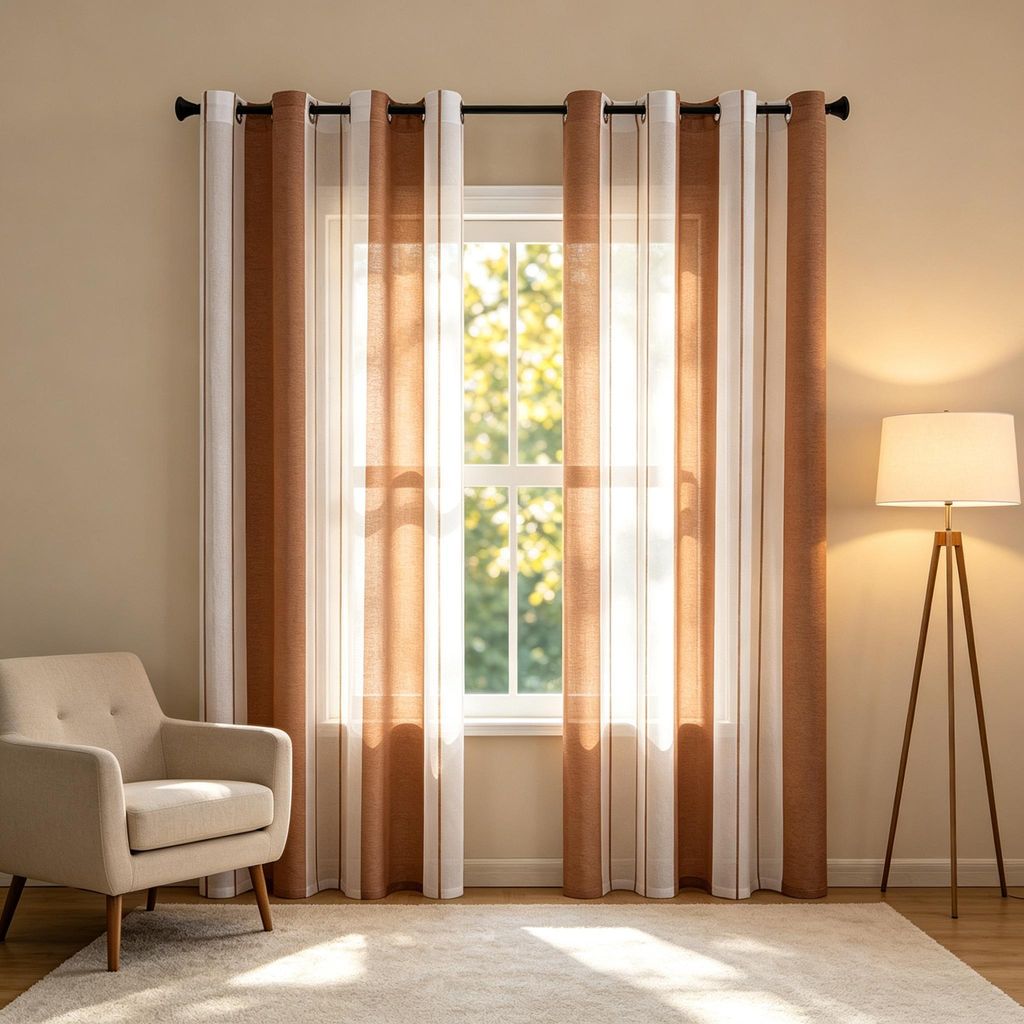 Gardinen Transparent 2er Set - Ösenvorhang Wohnzimmer Produktbild 