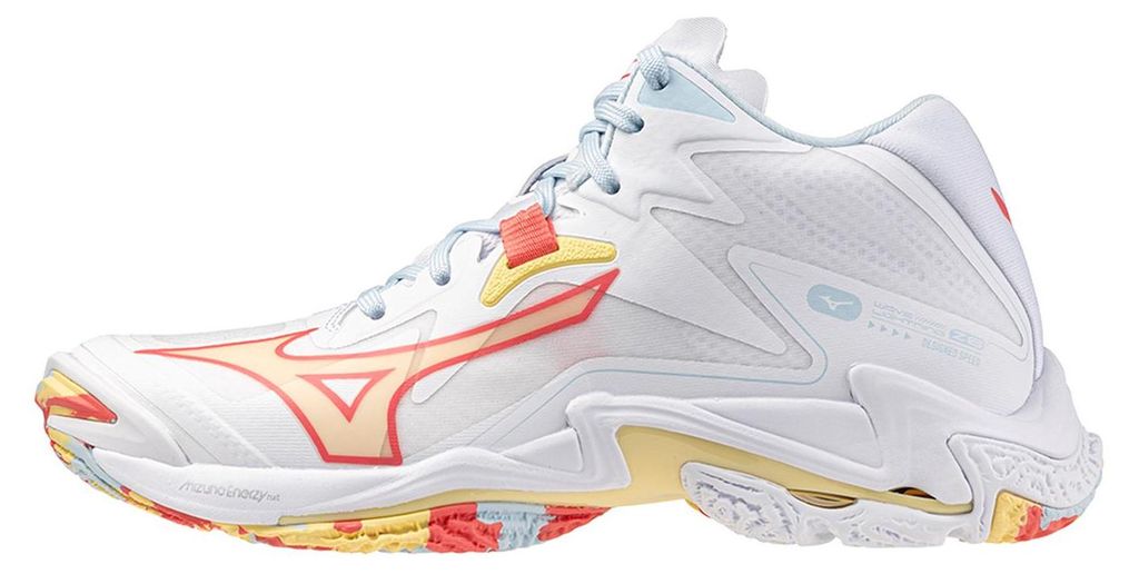 Mizuno Damen Schuh Wave Lightning Z Mid WOS - V1GC2405, Farbe:weiß/orange, Damen Schuhe:44.5