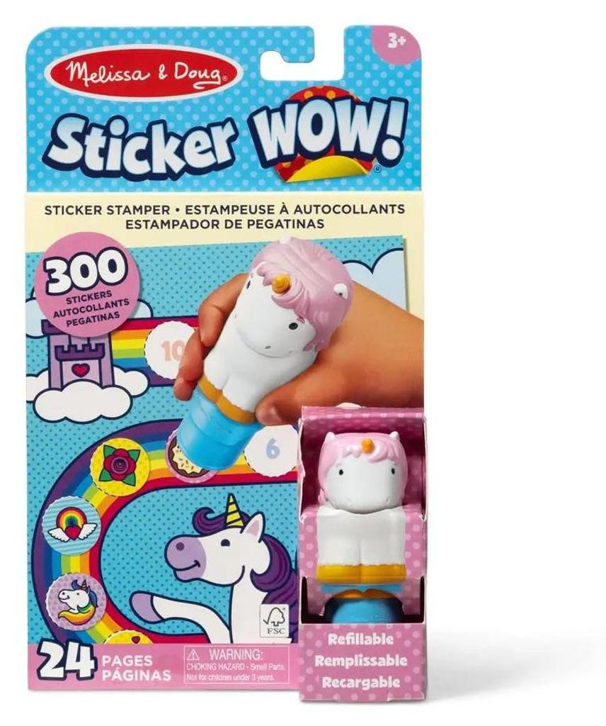 Melissa & Doug - Sticker WOW! Einhorn Aufkleberstempel & Block