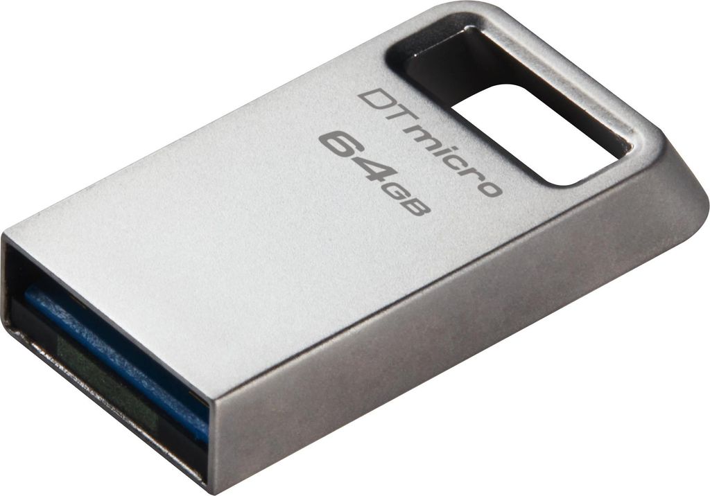 Kingston USB-Stick DataTraveler Micro - USB 3.2 Gen 1 (3.1 Gen 1) - 64 GB - Silber