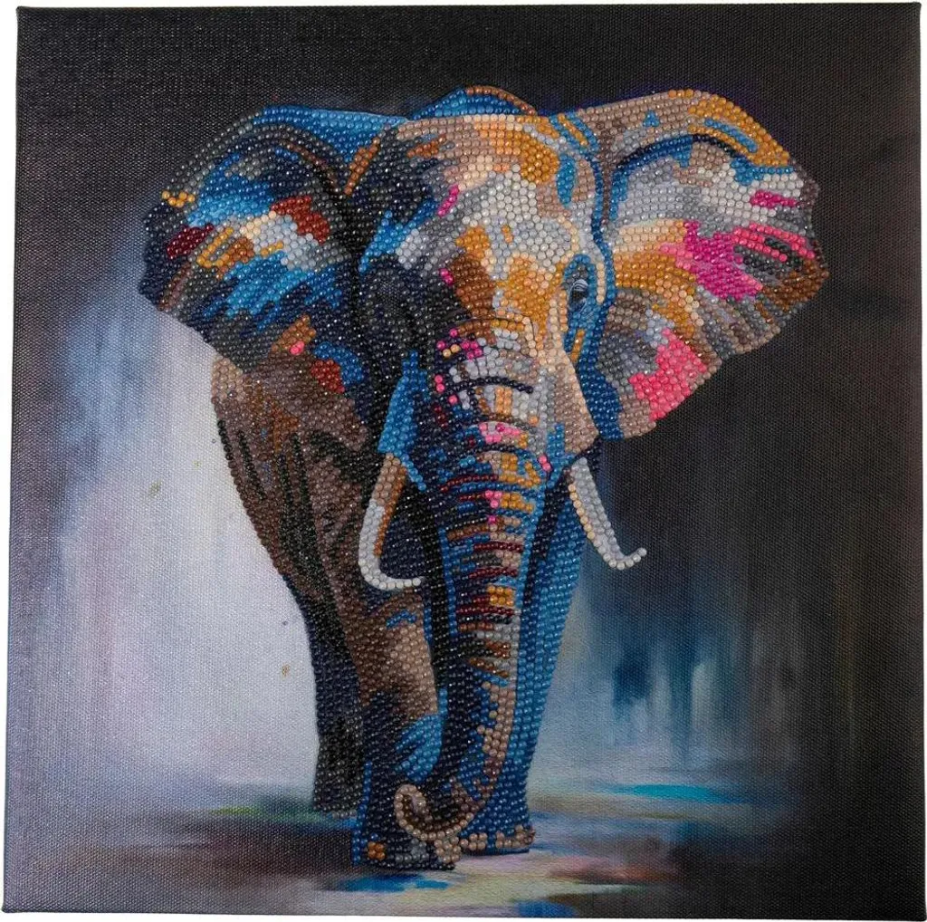 Kit Art Cristal Diamond Painting Majestic Elephant 30x30cm Craft Buddy