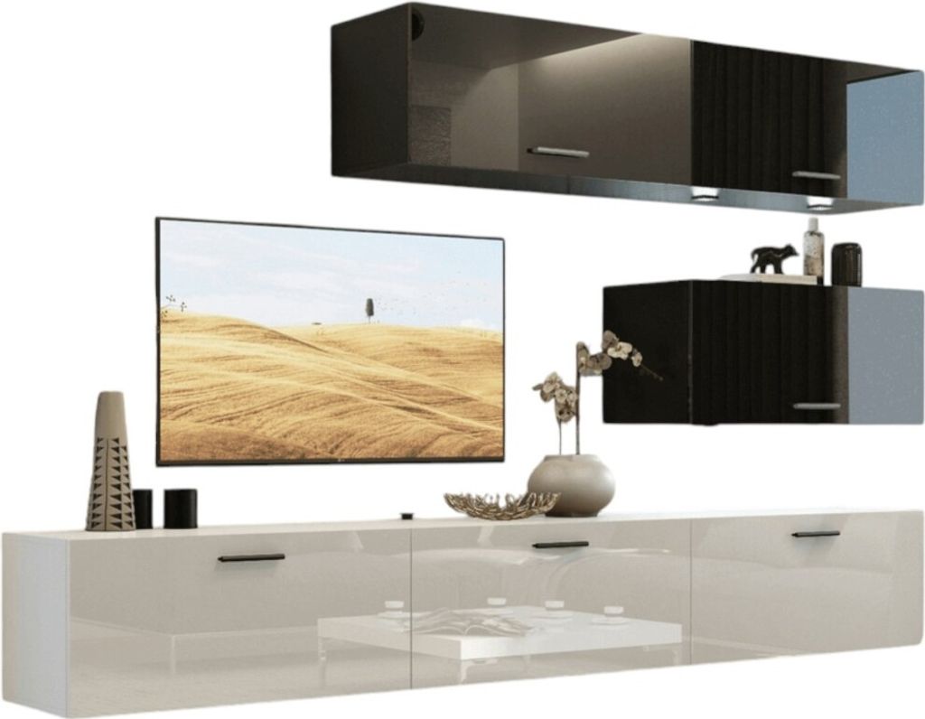 Meublorama FH-C25-25-HG-BW-3+4-SQUERE-RGB*7C/83KG, 6 Tür(en), Weiß, Mitteldichte Faserplatte (MDF), 350 mm, 2490 mm, 1710 mm