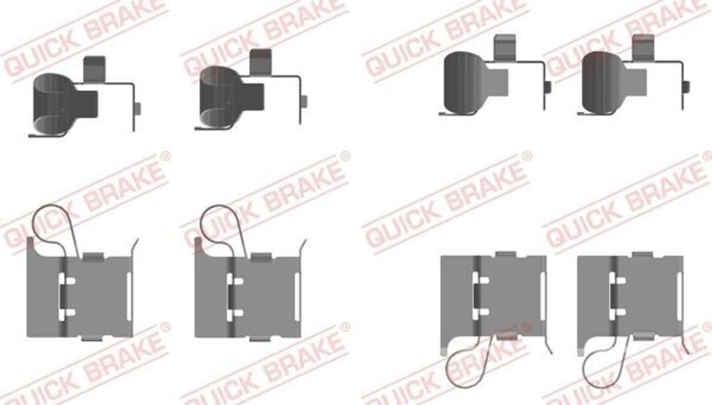 QUICK BRAKE 109-0097 Zubehörsatz Scheibenbremsbelag Vorne für TOYOTA HILUX Pick-up (GUN1) HILUX VIII Pritsche/Fahrgestell (N1)