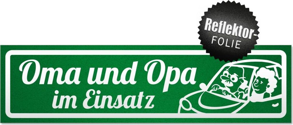 Oma und opa im Einsatz V2 invertiert Magnetschild Schild magnetisch