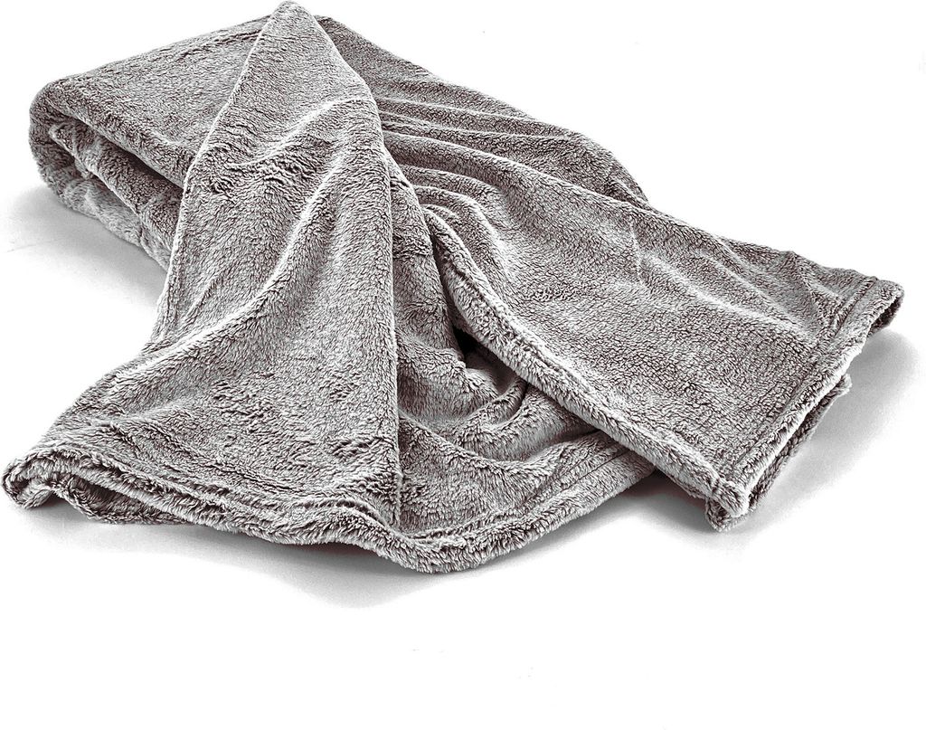 Heimtexland Kuscheldecke Sterne Sherpa Plüsch – XL 200x150 Cm, Grau, Ökotex Zertifiziert
