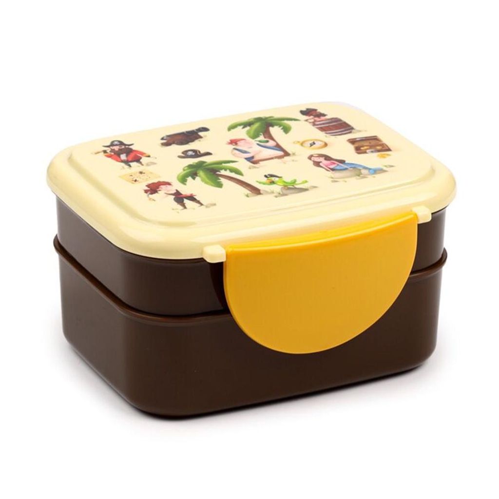 Jolly Rogers Piraten Lunchbox Clip-Verschluss Stapelbare Bento Box mit Besteck