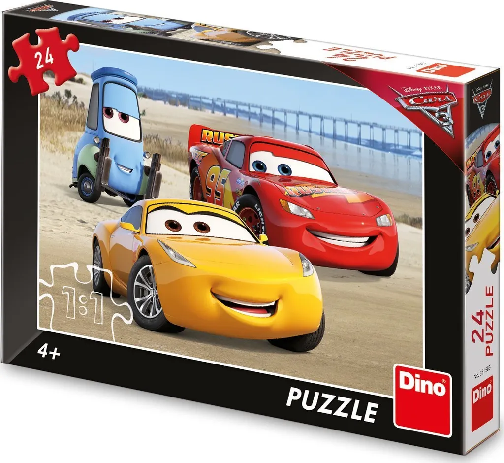 Puzzle Cars 3 Sur la plage 24 pièces Dino - Pièces larges et haute qualité