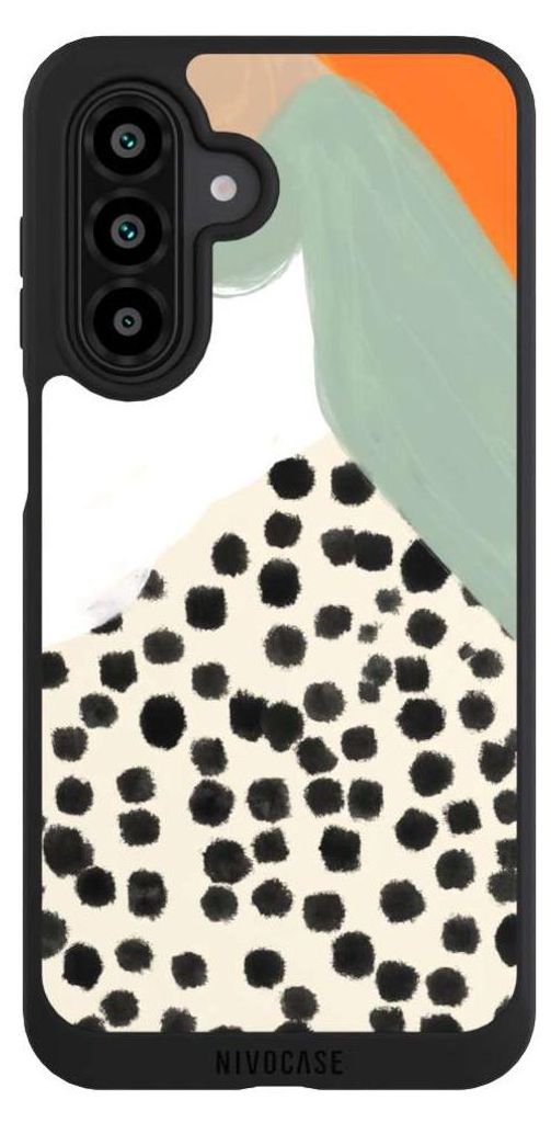 NIVOCASE Handyhülle für Samsung Galaxy A17 5G Hülle NIVOpure Case Schwarz Abstrakt Boho Kunst