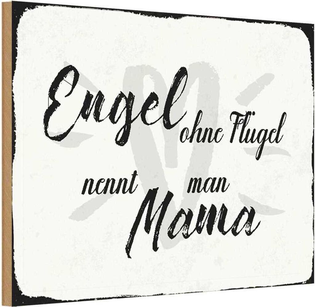 vianmo Holzschild 12x18 cm Engel ohne Flügel Mama Herz Dekoration