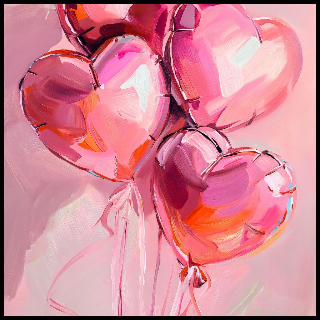 Plakat 80x80cm Liebe in der Luft