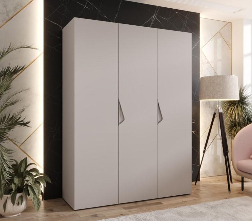 Dreitüriger Kleiderschrank 150 cm AMARIS 1 - Kaschmir / Kaschmirgriffe