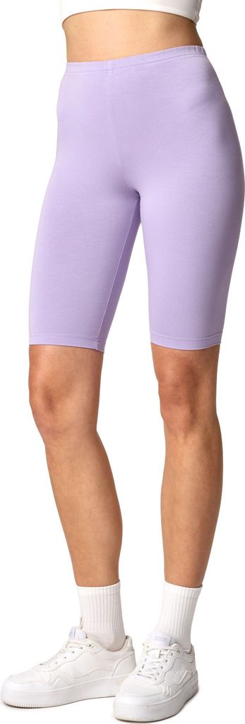 Merry Style Damen Kurze Leggings aus Viskose MS10-145(Hellviolett, L)