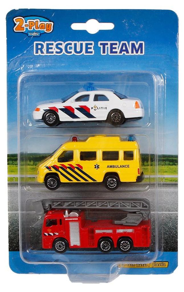 Basic 2-Play Traffic Hulpdiensten 3 Auto'S Brandweer/Ambulance/Politie