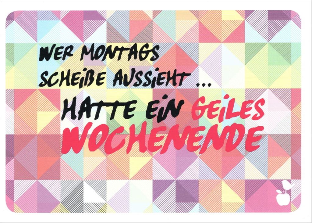 Postkarte MainSpatzen "Wer montags scheiße aussieht ..."