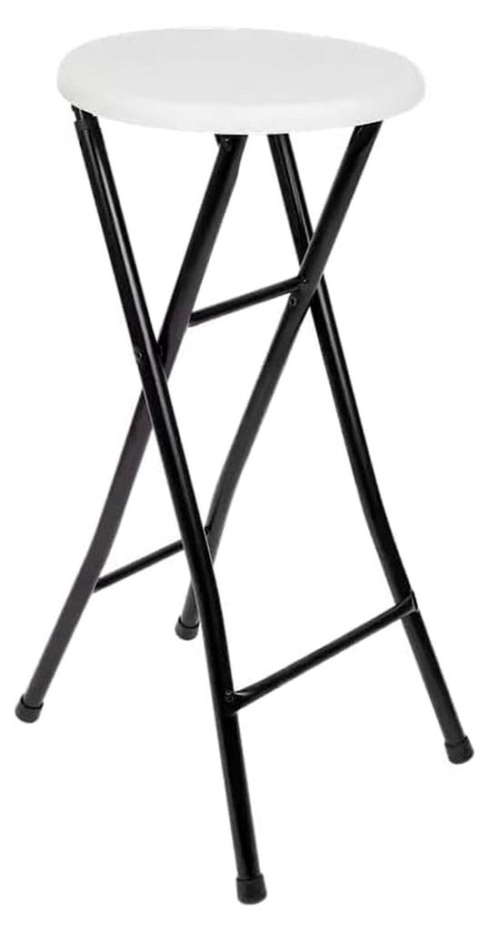 70 cm Klappbarer Barhocker - Stabiler Tresenstuhl, Barstuhl 100 KG, Metall/Kunststoff, Elegantes Design für Küche, Bar & Events Schwarz/Weiß 1 S...