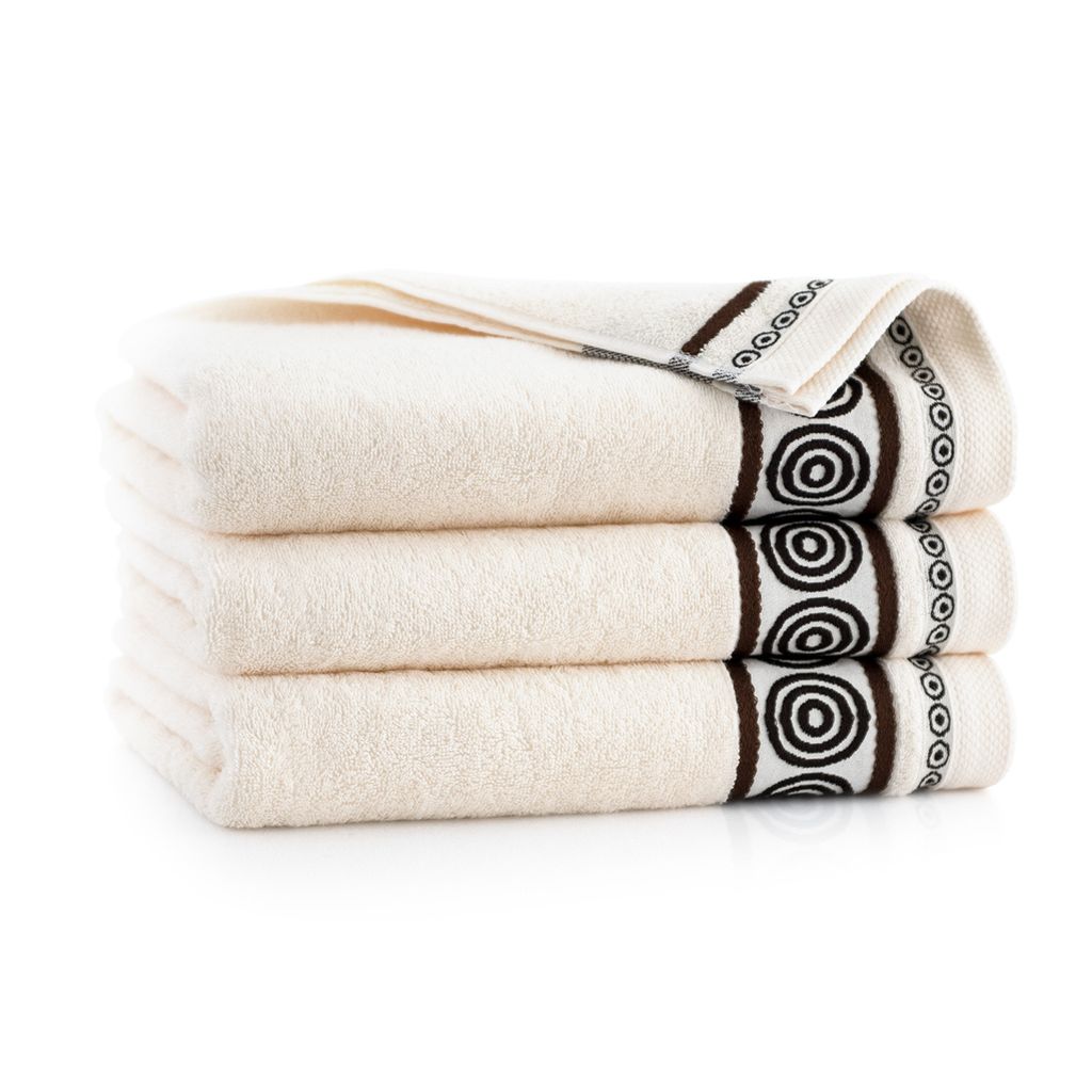 Handtuch - 100% Baumwolle - 450 g/m2 - 50x90 cm - Extra Saugfähig - Creme - hohe Grammatur - RONDO2