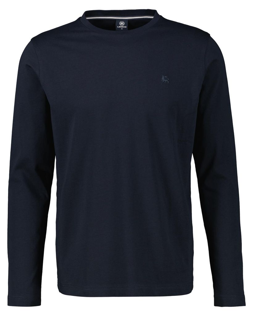 LERROS Langarmshirt mit Rundhalsausschnitt, Single-Jersey, normale Passform, zeitloses Design