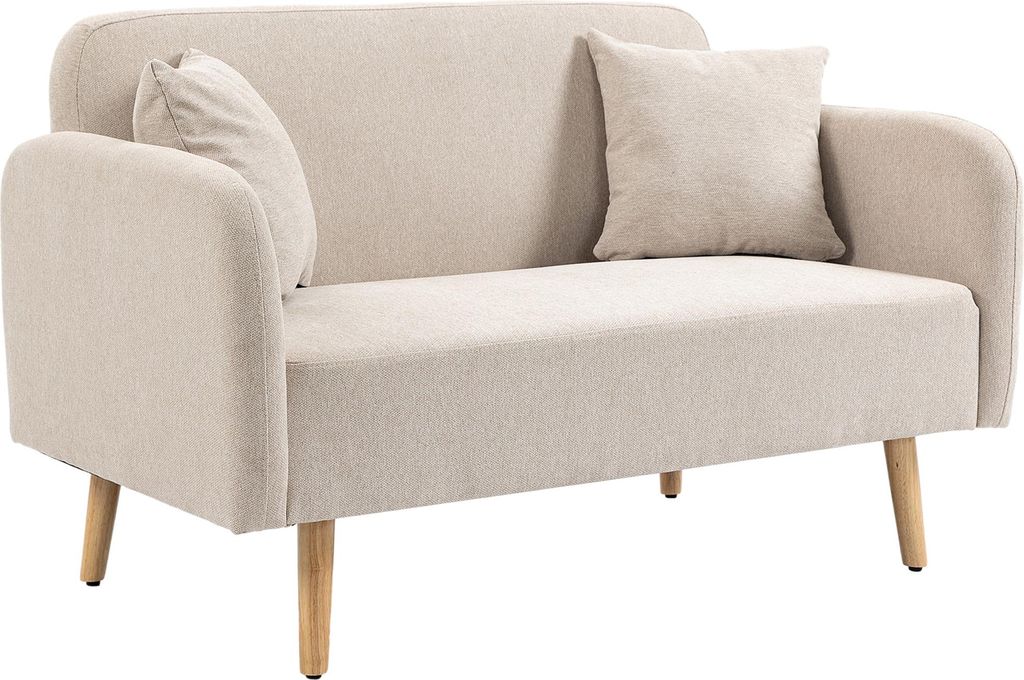 Sofa dwuosobowa HOMCOM z 2 poduszkami dekoracyjnymi, mała Zdjęcie produktu 