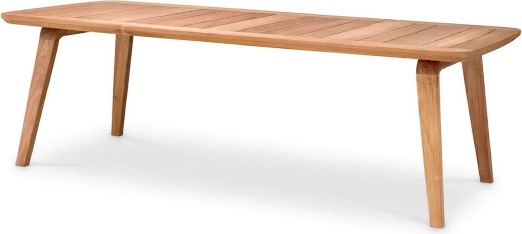 Casa Padrino Luxus Garten Esstisch Naturfarben 245 x 110 x H. 76 cm - Rechteckiger Teakholz Gartentisch - Esszimmer Möbel - Garten Möbel - Luxus ...