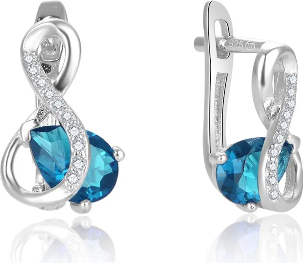 Orecchini in argento con zirconi turchesi AGUC2692-T