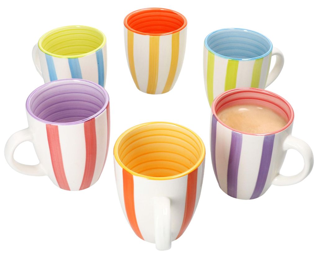 Summer Stripes zestaw 6 kubków do kawy filiżanki do herbaty Zdjęcie produktu 