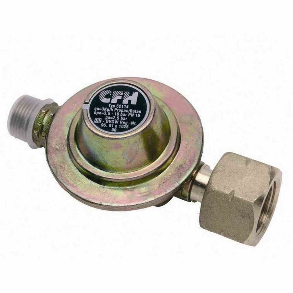 CFH Gasdruckregler 2,5 bar DR 114 Druckminderer für Lötbrenner & Abflammgeräte 3/8" Links DVGW