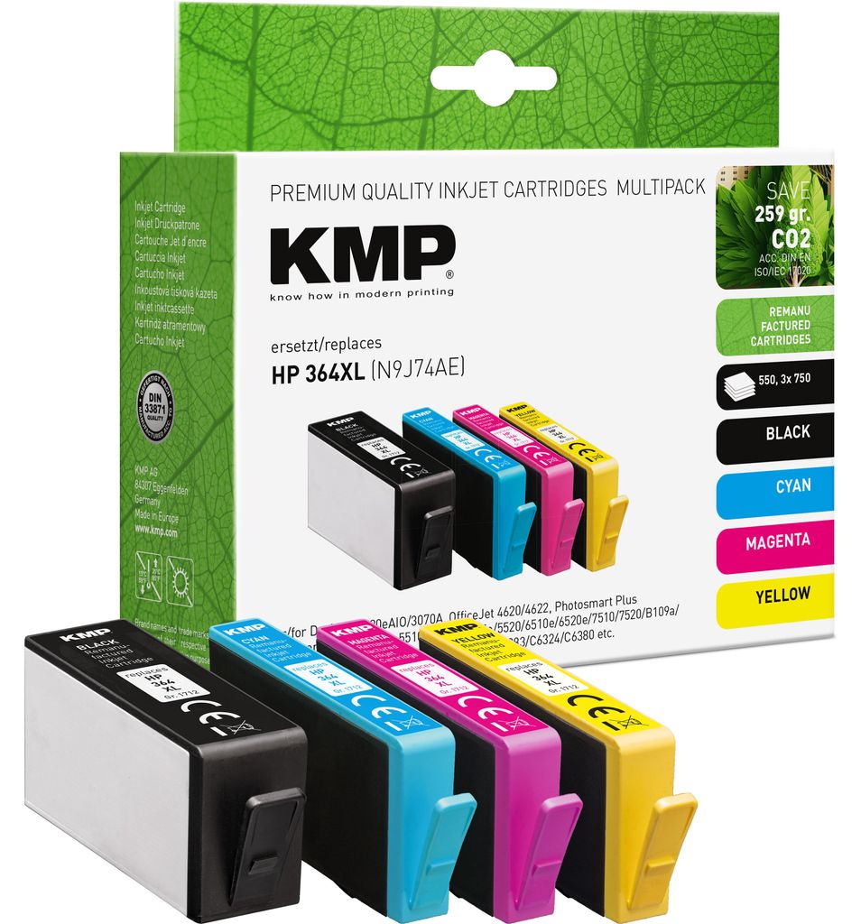 KMP 1712,4005, Hohe (XL-) Ausbeute, Cyan, 18 ml, 10 ml, 4 Produktbild 