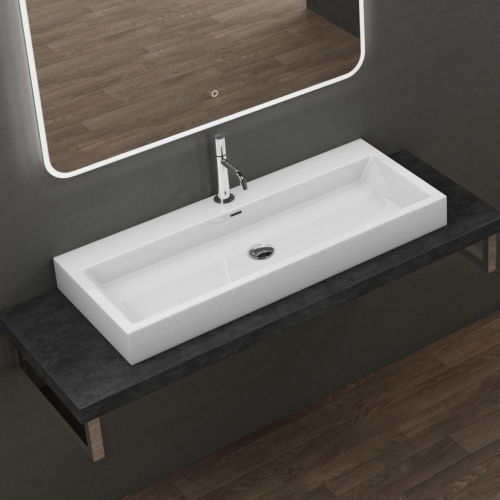 doporro Lavabo da Appoggio Rettangolare, Lavabo Bagno Immagine del prodotto 
