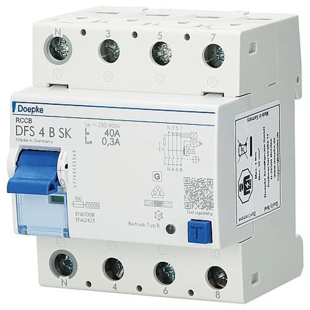 Interrupteur différentiel 40A Doepke DFS4 type B SK sensible 300mA - 3