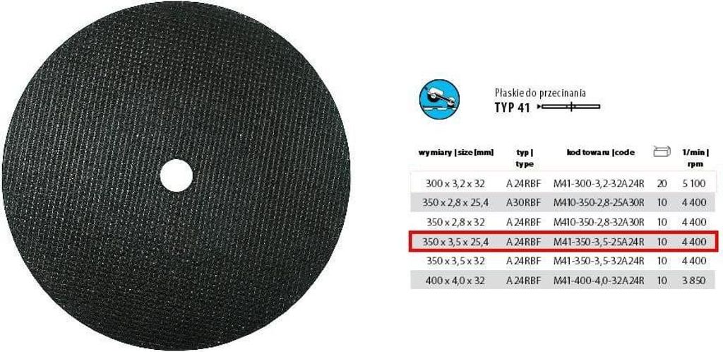INCOFLEX METALL-TRENNSCHEIBE 350 x 3,5 x 25,4 mm