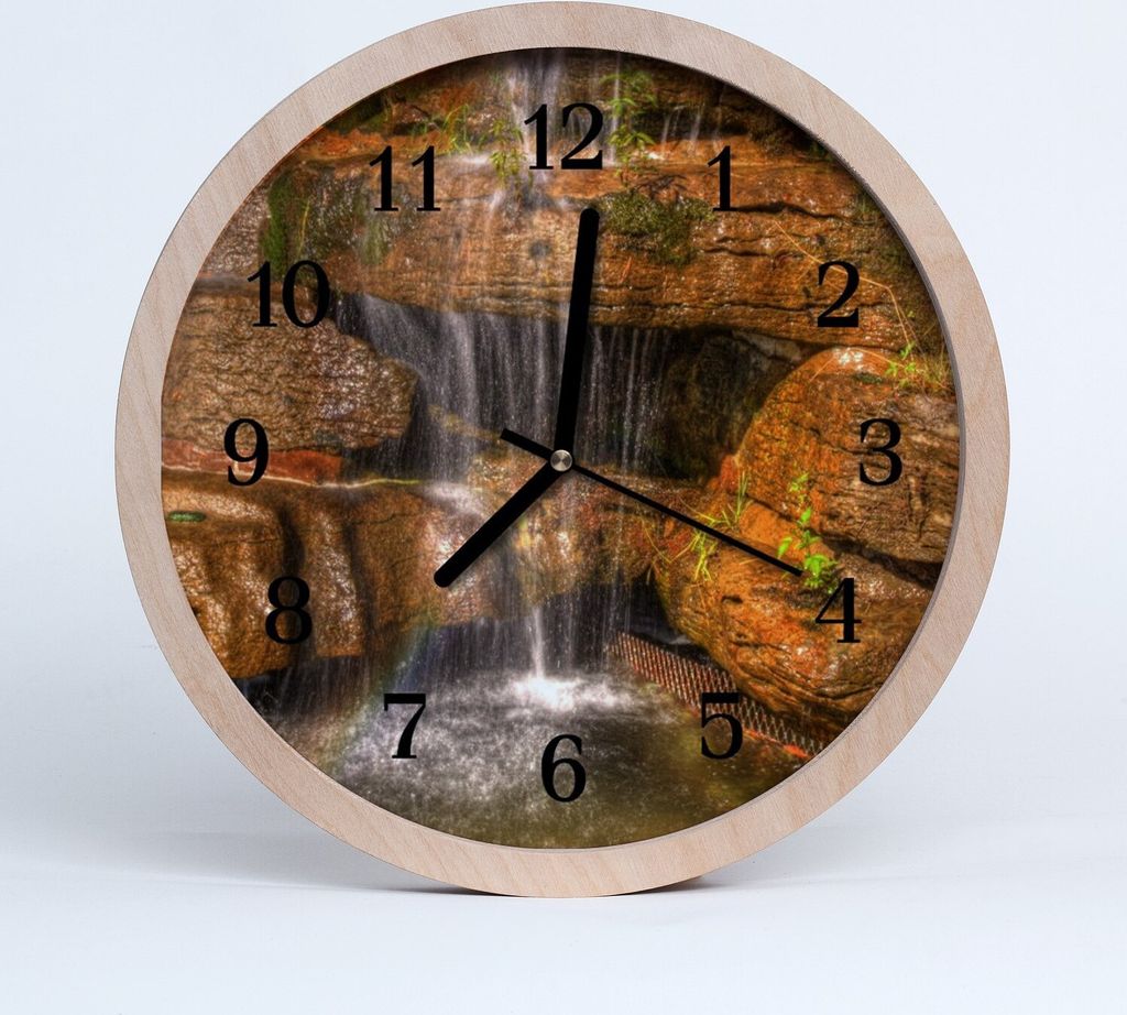 Holzuhr 20fi cm wanduhr - Wasserfall Landschaft