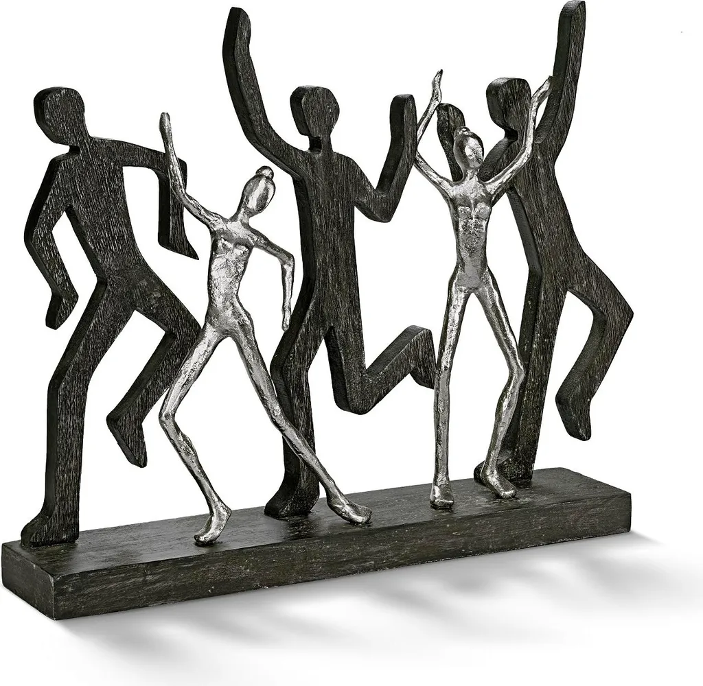 Sculpture XXXL Danseuse Moritz en bois de mangue et aluminium massif