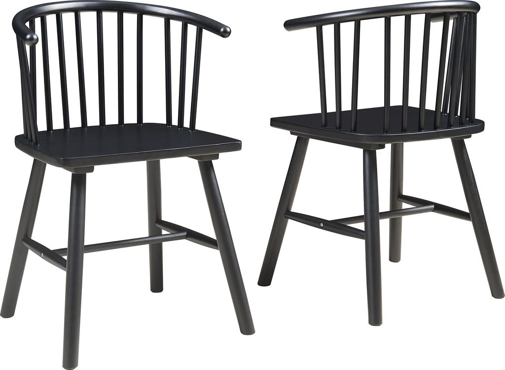 Esszimmerstuhl ‘Stami' 2er Set Küchenstühle 79 x 53 x 48 cm Holz Schwarz