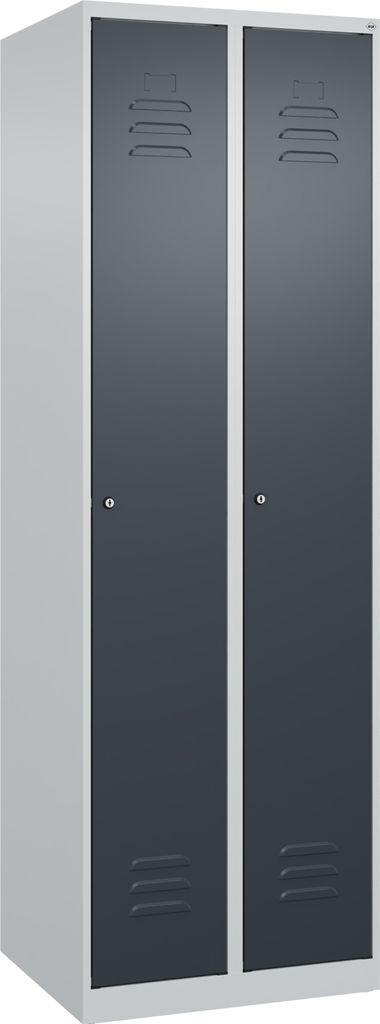CP Spind Classic Plus anthrazitgrau, lichtgrau 080000-20 S10030, 2 Schließfächer 60,0 x 50,0 x 185,0 cm