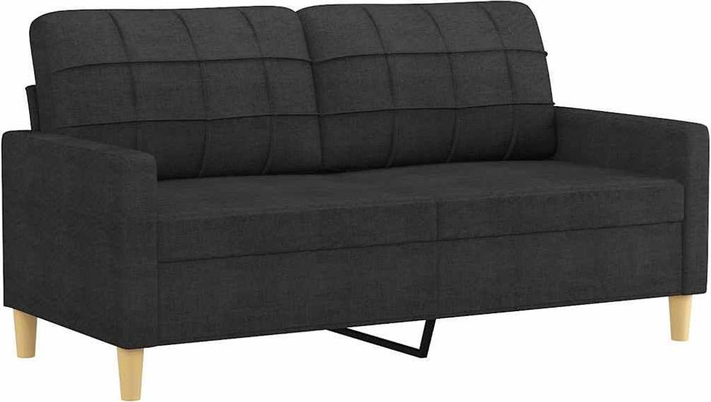 vidaXL 2-Sitzer-Sofa Schwarz 140 cm Stoff Produktbild 