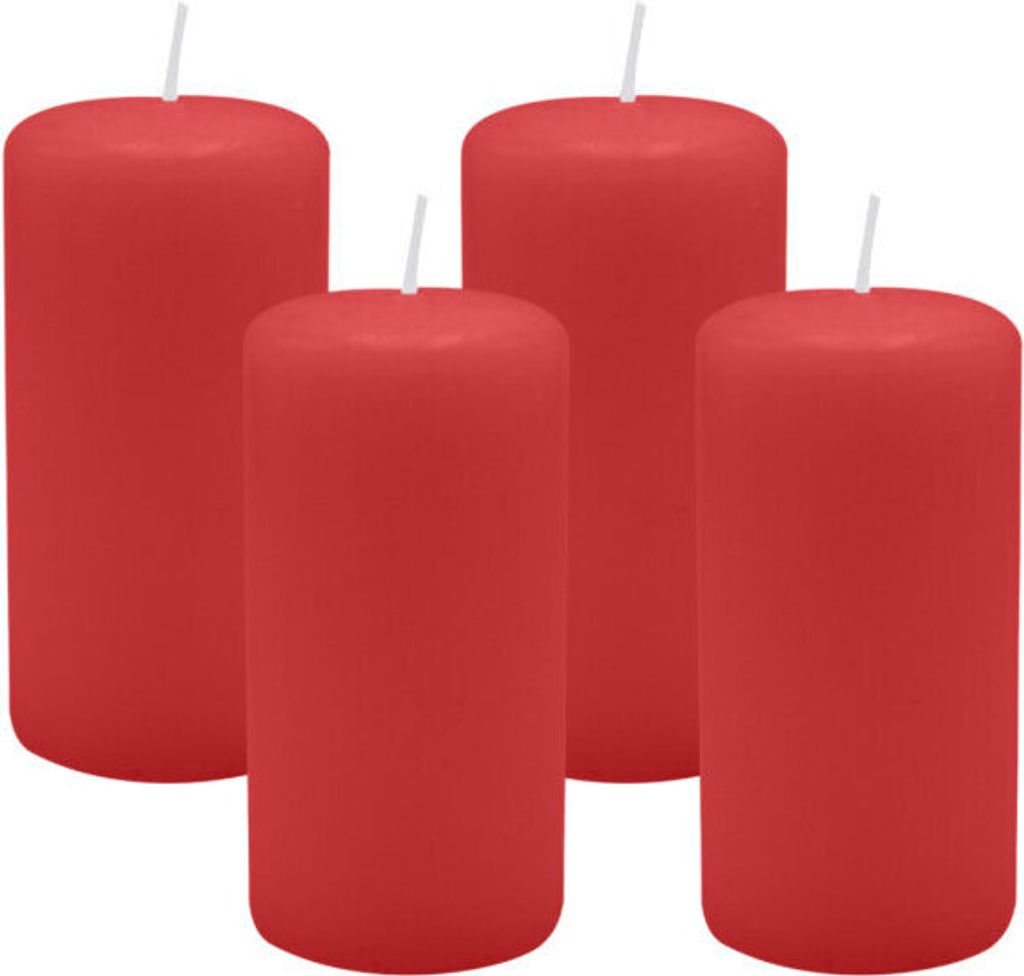 4er Set Adventskranzkerzen Rot Ø 50 x 100 mm