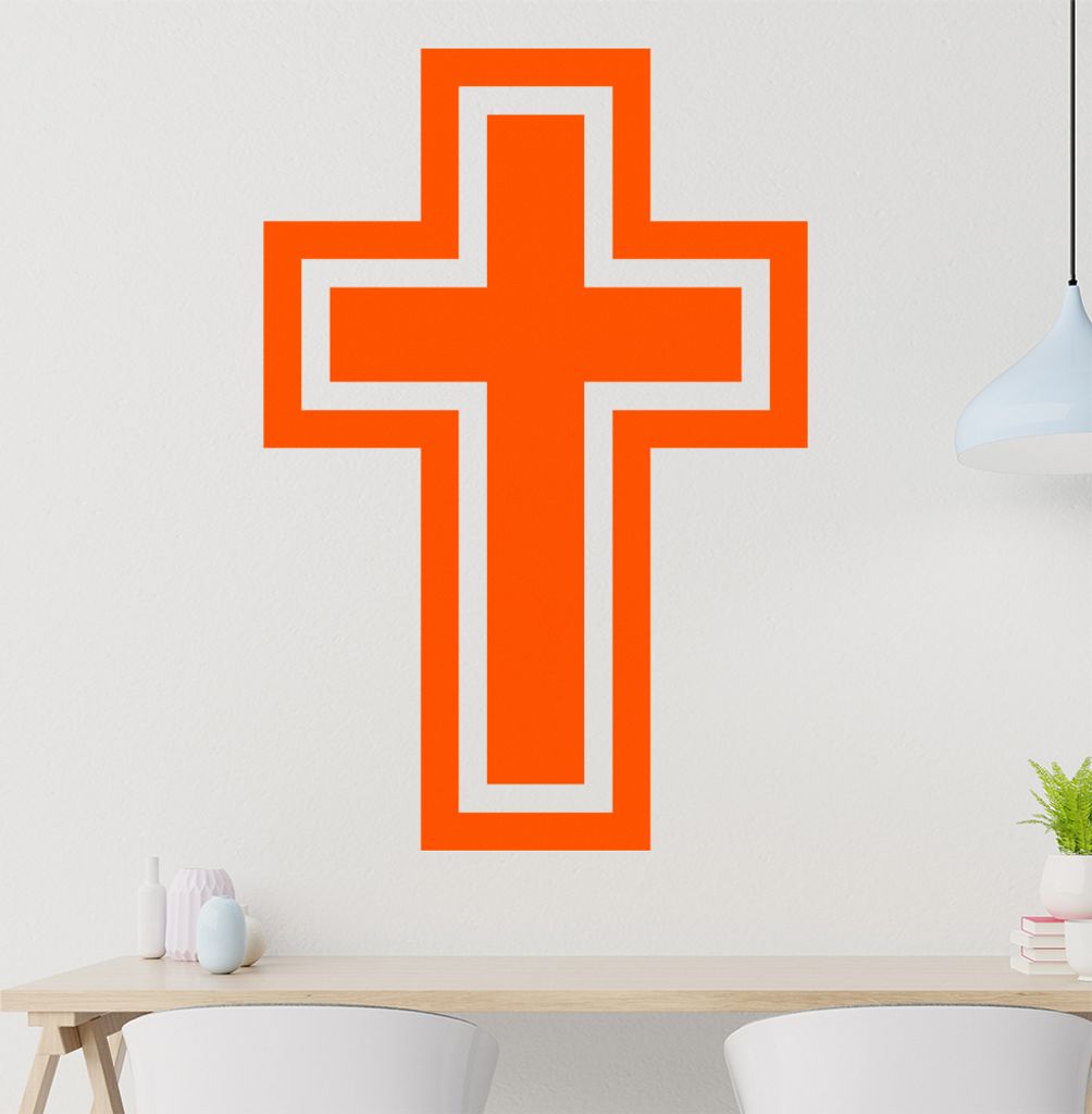 Kreuz Wandtattoo in 6 Größen - Wandaufkleber Wall Sticker - Dekoration, Küche, Wohnzimmer, Schlafzimmer, Badezimmer