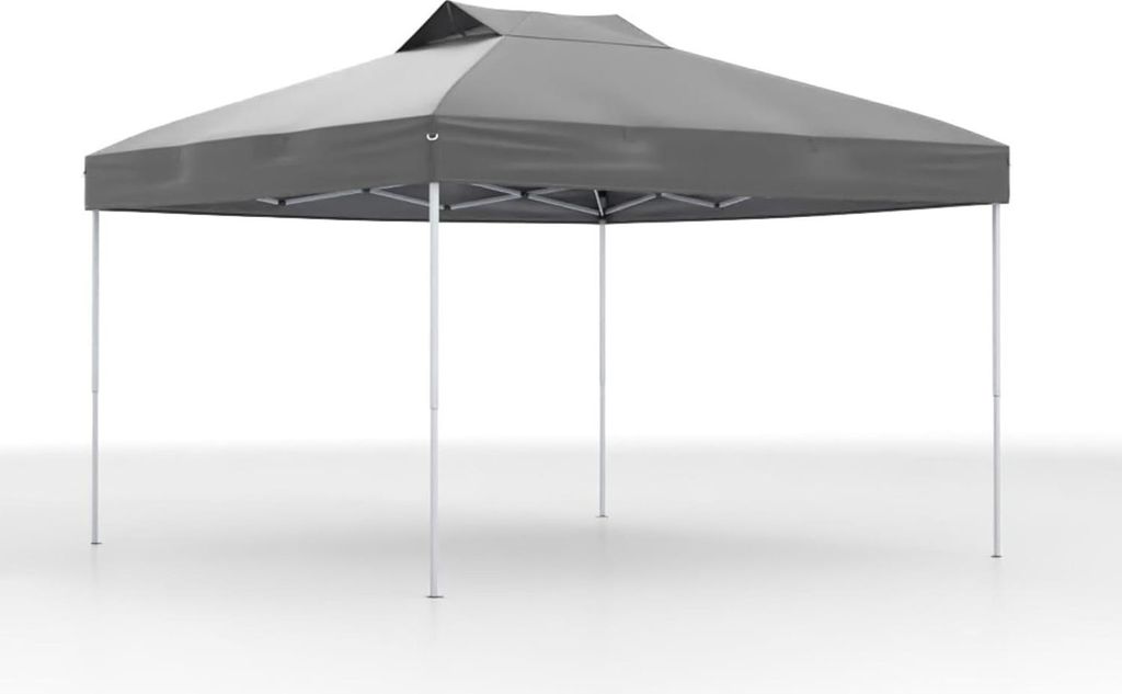 GOPLUS 3x3 m Pop-Up-Pavillon, Pavillon wasserdicht stabil, höhenverstellbarer Faltpavillon inkl. 8 Bodennägel & 4 Windseilen, Grau