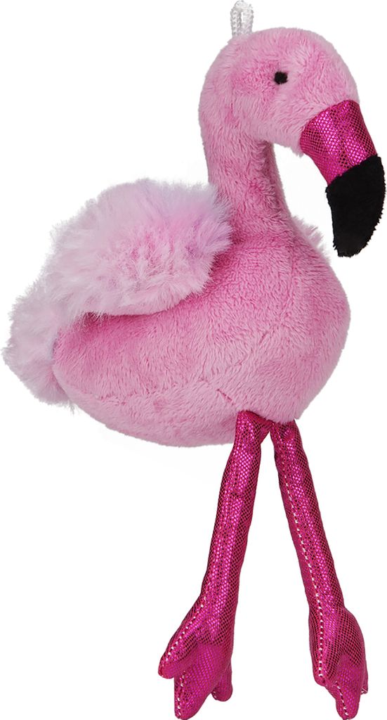 BRUBAKER Plüsch Flamingo Pink mit Glitzer 20 cm mit Aufhänger Taschenanhänger Kuscheltier