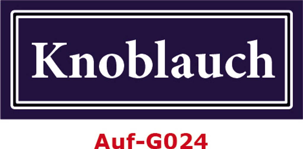 50 Stück Gewürzaufkleber Knoblauch 40x16mm Gewürzetiketten Sticker Lebensmittel (Auf-G024)