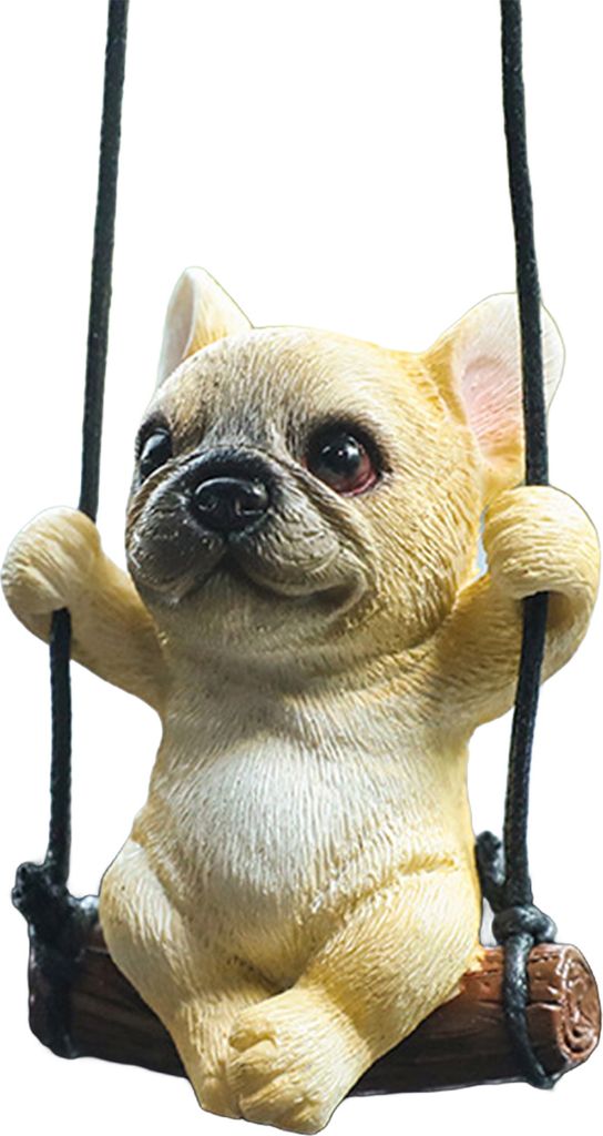 Schaukel Bulldog Hängendes Ornament Auto Rückspiegel Realistische Hund Hängende Dekoration Harz Tier Figur Anhänger Auto Innen Zubehör