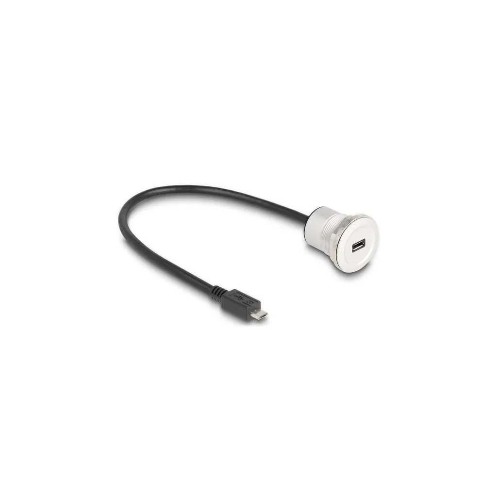 Presa Micro-USB Delock 84839 Alluminio per Rack e Pannelli