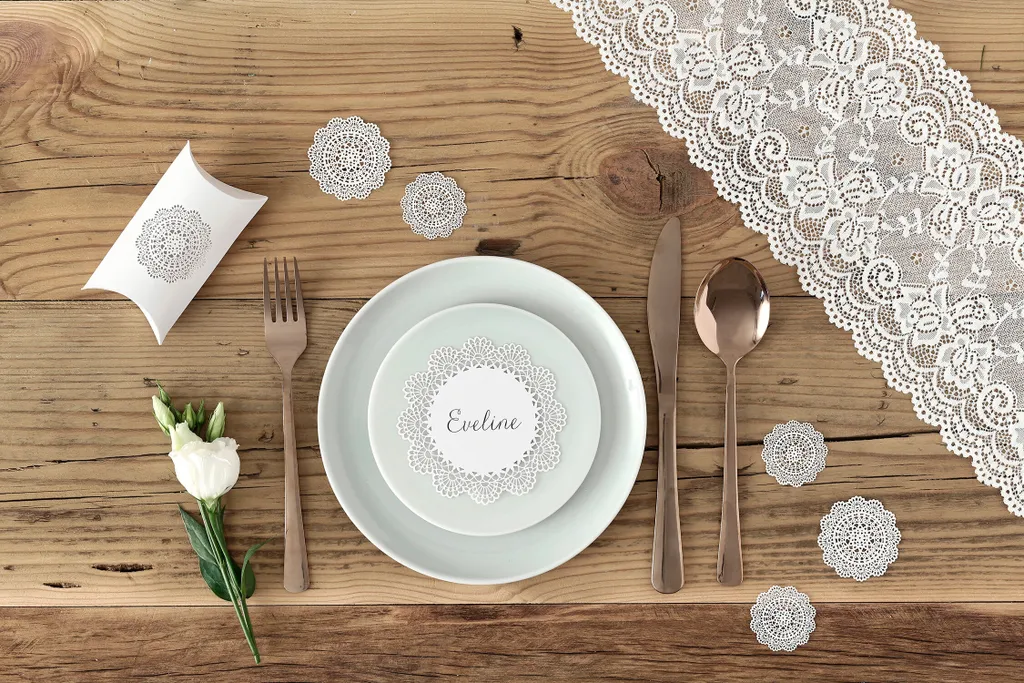 Ruban dentelle blanche 15cm rouleau de 9m pour chemin de table chic